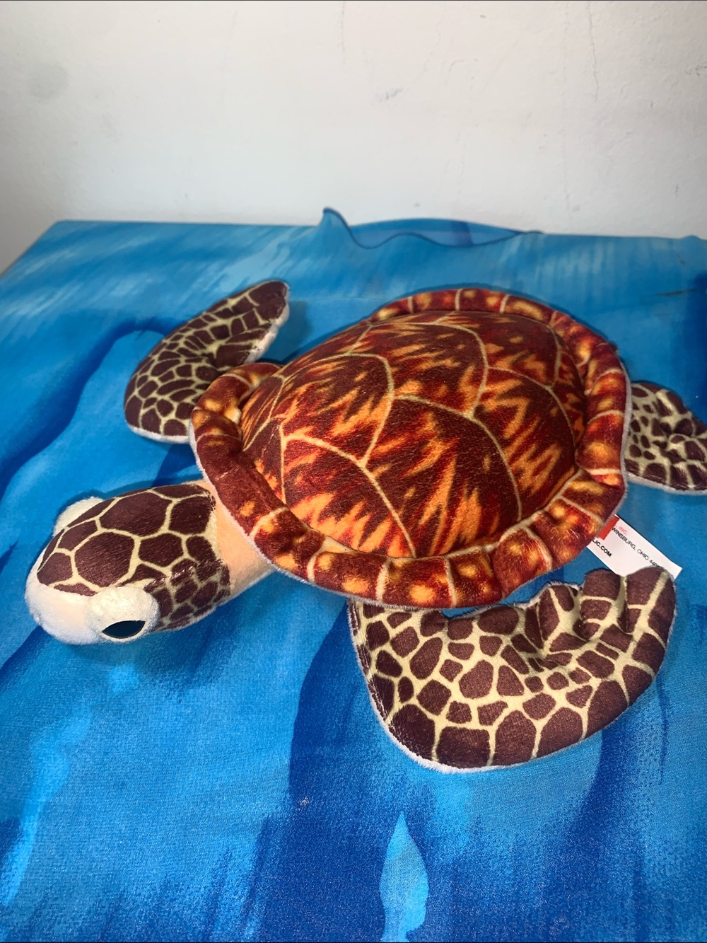 Wild Republic Plush Sea Turtle - Brown/Orange 10.5” length